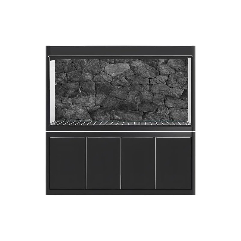 MIRRORANG 180 x 46 cm Dark Grey Stone Aquarium Background