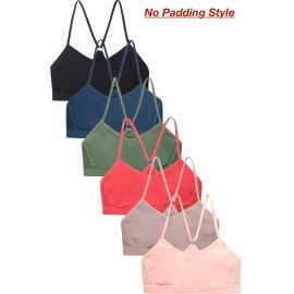 Sofra SECRET Popular 6 Sport Bras Top Yoga Activewear NO Padding Mesh Sides One SIZE BR0261S