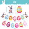 AhfuLife Easter Decorations Happy Easter Banner, 8 Pcs Bunny Easter