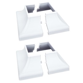 Myard Interlocking Post Cover Skirt Shoe for 2x2 Inch Post with 4.5x4.5 Inches Base Mounting Plate - Fast Install on Feet of Porch, Stair Handrail, Railing, Fence (2-Pack, White)