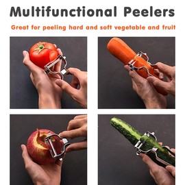 Hongmeru Potato Peeler Vegetable Peeler, Premium Stainless Steel Peeler, Y-Shaped Multifunctional Peelers, Speed Apple Fruit Peeler, Lightwight Good Grip & Durable Kitchen Peeler, Silver