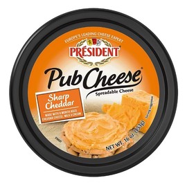 President Pub Cheese by President Sharp Cheddar Spreadable Cheese and Dip, 16 oz.
