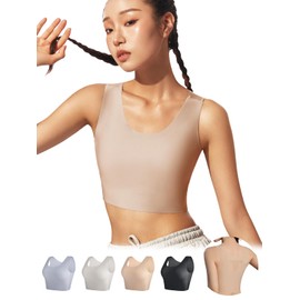 BreLira Funde Kimono Bra, Bras to Make Your Breasts Smaller, Kimono Bra, Chest Crushing, Underarm High, Wireless, Won't Sway, Stretchy, Breathable, Skin-like Kimono Bra, Creates a Beautiful Silhouette