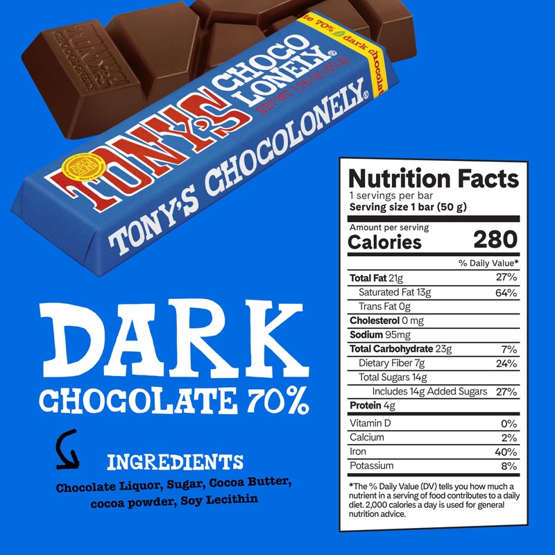 Tony’s Chocolonely Rainbow Chocolate Candy Bar Variety Pack, Belgian Dark