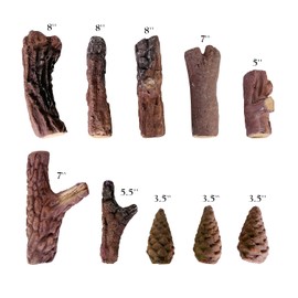 10pcs Ceramic Wood Logs, Small Gas Fireplace Logs for All Types of Indoor, Gas Inserts, Ventless & Vent Free, Ethanol, Electric, Propane or Outdoor Fireplaces & Fire Pits, Fireplace Accessories