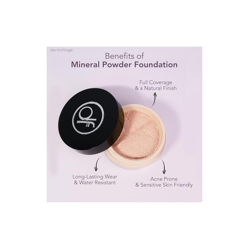 Dermaflage - Base de maquillaje en polvo mineral para piel
