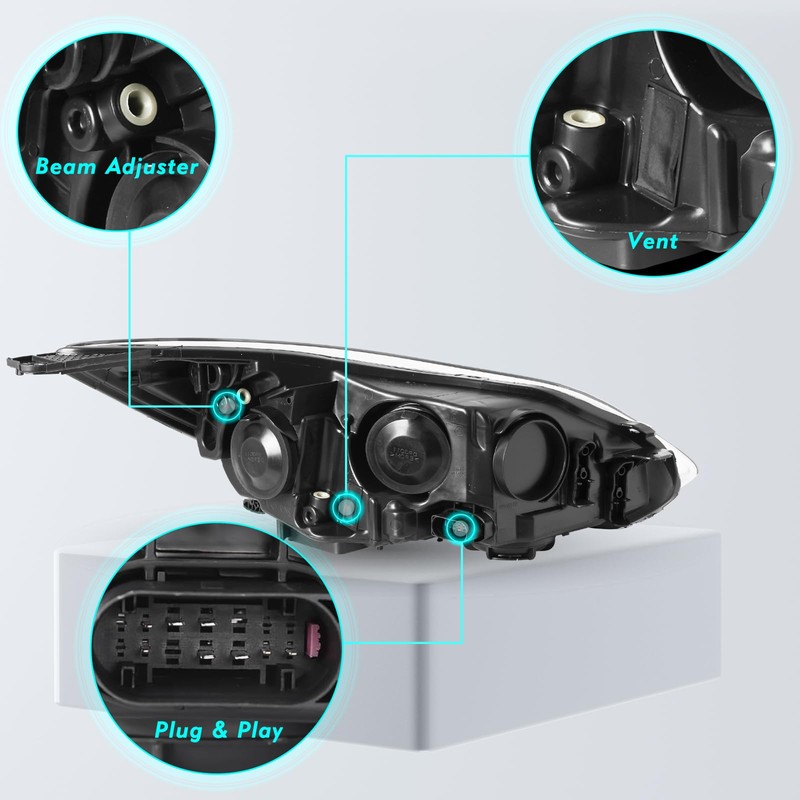 TUSDAR OEM Factory Headlights Assembly Set Fit for 2012-2014 Ford