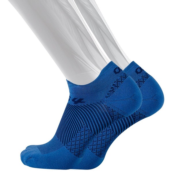OS1st FS4 No Show Plantar Fasciitis Socks (Pair) for Plantar Fasciitis Relief, Arch Support and Foot Health Featuring Patented FS6 Technology (Blue, X-Large)