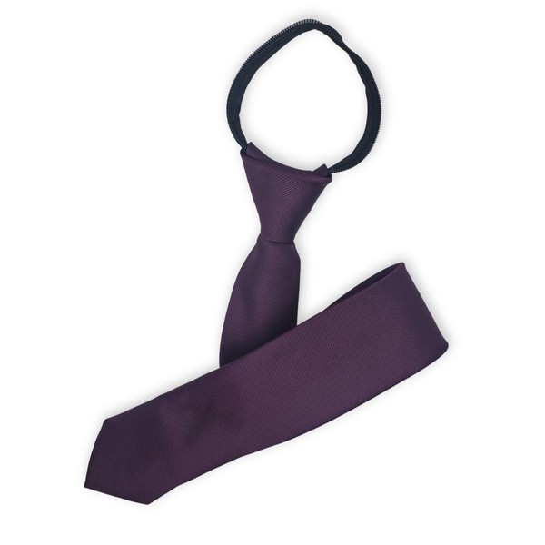 Ysintl Narrow Tie, Men's Thin One-Touch Tie, Solid Color, Polyester,