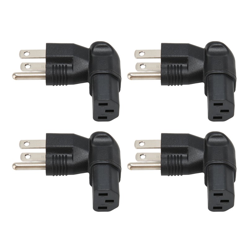 4pcs for NEMA 5‑15P to IEC320 C13 Converter 90 Degree