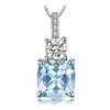 JewelryPalace 2.2ct Cushion Cut Genuine Sky Blue Topaz Pendant Necklace