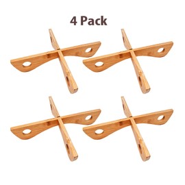 Foldable Wooden Trivet | Pot Holders, Modern Wooden Trivet (4 Pack) Kitchen Hot Pots