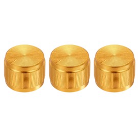 uxcell 3pcs Potentiometer Knob Knurled Shaft Gold Aluminum 6mm Shaft Dia. Rotary Knob 17mmx13mm Volume Control Knob