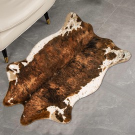MACEVIA Faux Cowhide Rug Cute Cow Print Rug Animal Area Carpet Western Decor for Living Room Bedroom Non-Slip 43.3" L x 29.5" W(3.6ft x 2.4ft)