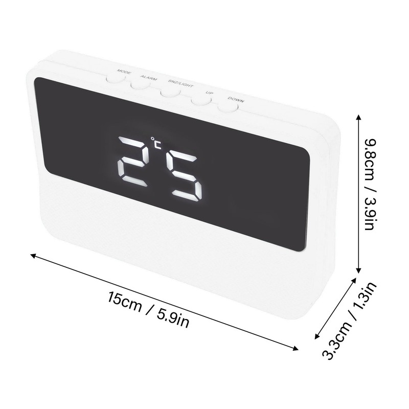 LED Digital Alarm Clock Simple Modern High Definition Display Mirror