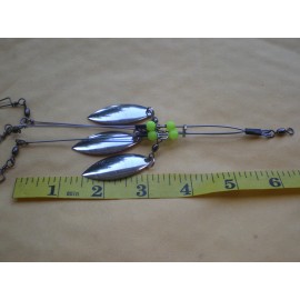 HAND MADE 4 CRAPPIE/BASS RIG, TESTED IN ALABAMA 3 ARMS W/NICKEL BLADES .039X6" WEIGHTLESS