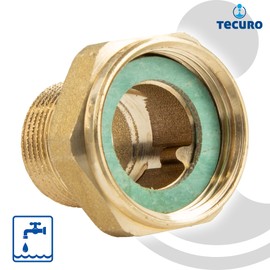 tecuro Screw connection 1/2 inch union nut x 3/8 inch male thread - blank brass CW617N