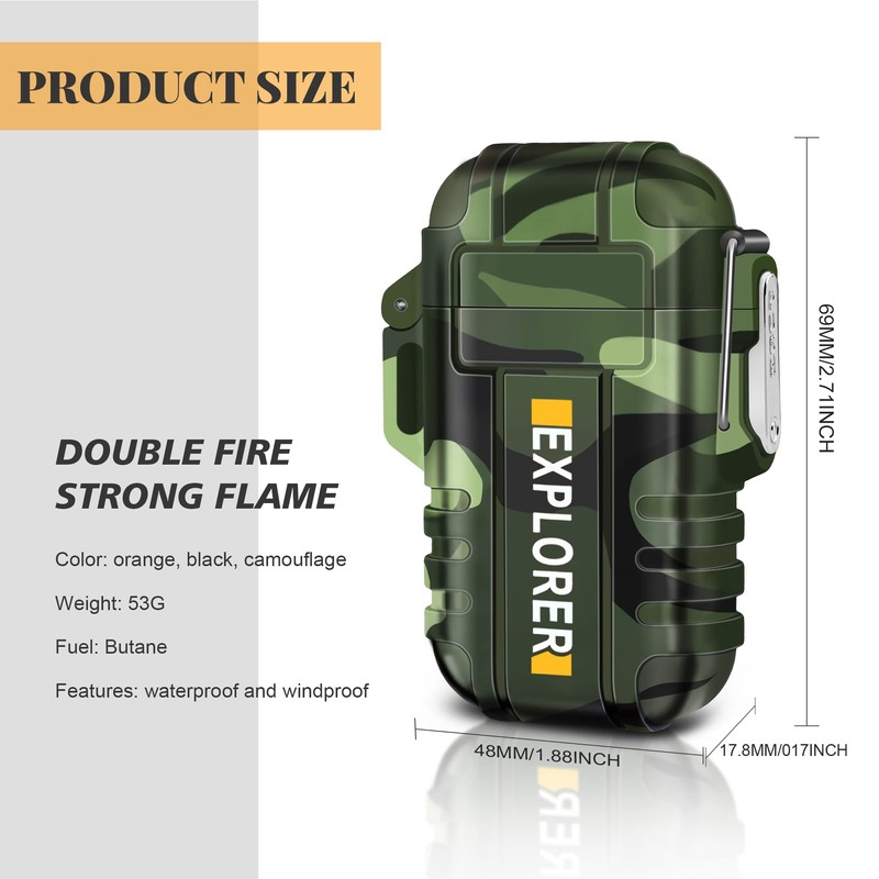 SAMNIU Torch Lighter, Double Jet Flame, Waterproof, Windproof, Refillable Butane