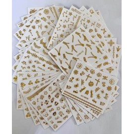 30 Sheets Gold Nail Art Stickers(G14)