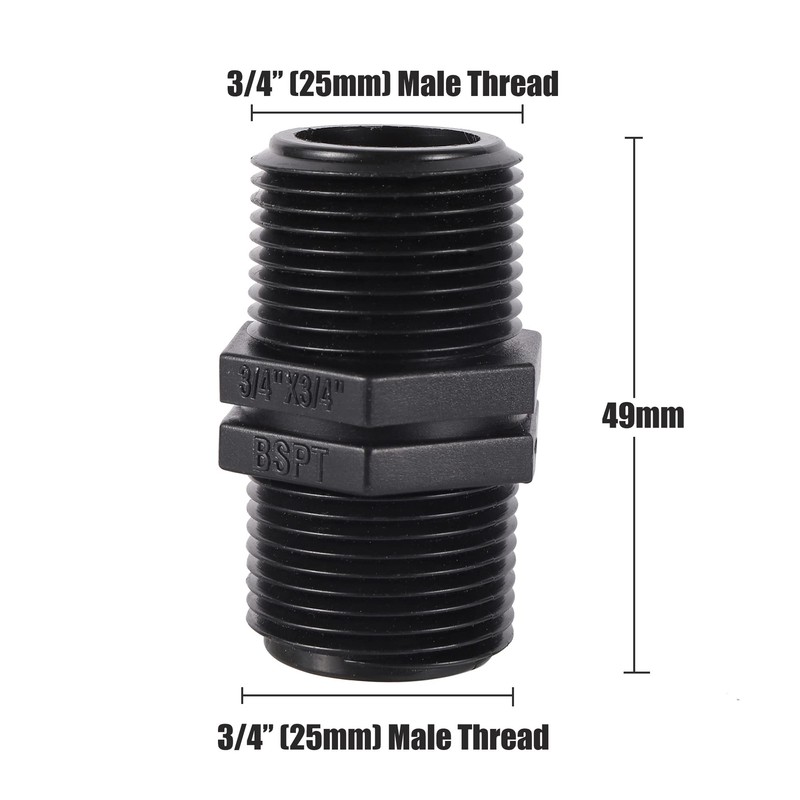 FOGWOWO Pack of 5 3/4" x 3/4" BSP Male Thread