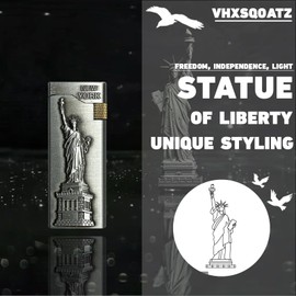 VHXSQOATZ Cool Vintage Metal Lighters, Torch Lighters Butane Refillable, Jet Torch Lighters Unique Gifts for Men, for Grill Candles(NO Butane Fuel) (#16)