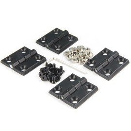 4 piezas de puerta de clóset para puerta de clóset, 40 mm x 40 mm de longitud, aleación de zinc, bisagra a tope, color negro