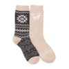 MUK LUKS Women's Wool Socks (2 Pair Pack), Brown, OS