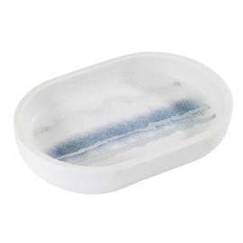 Jonathan Adler - Accessory Set, 4pc Countertop Accessories, Includes Matching Tumbler, Toothbrush Holder, Soap Dish & Lotion Pump, Marble Home Decor (The Now House Collection, Silver)