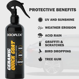 Ceramic Coating for Cars Wax & Polish Detailing Spray - Automotive Clean Shine Protect Paint Sealant Waterless Wash Hydrophobic SiO2 Top Clear Coat for Car, SUV, Motorcycle, RV, Boat, Yacht 8oz