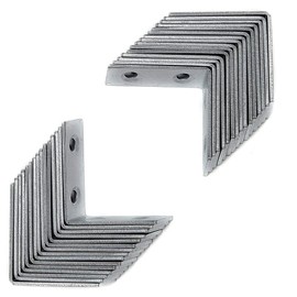 Merriway BH07434 (30 Pcs) Right Angle Corner Brace Bracket Fastener With Screws, BZP Steel 40mm - Pack of 30 Pieces