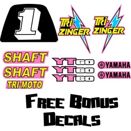Factory EFX Fits 1984-1985 YT60 TRI-ZINGER Graphic Kit Decal Yellow Pink YT 60 3 wheeler