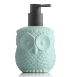 123Arts Ceramic Owl Shape Soap Dispenser Soap Bottle Lotion Bottle with Pump