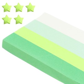 PATIKIL 1080 Sheets Origami Star Paper Strips, 4 Gradient Green Paper Star Strips Lucky Star Paper for DIY Hand Art Crafts, 9.4x1/2inch