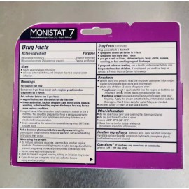 Monistat 7 Combination pack 45g + 15g tube + 7 applicators - EXP: 08/24