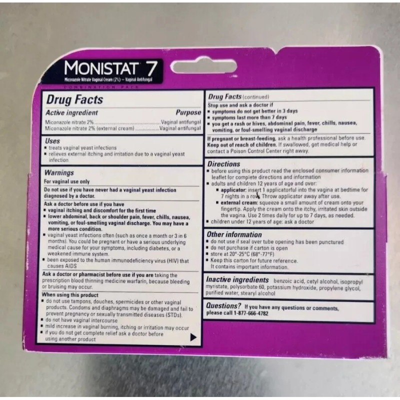 Monistat 7 Combination pack 45g + 15g tube + 7