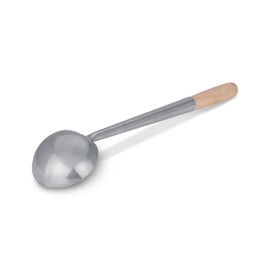 Craft Wok Small Wok Ladle Stainless Steel Traditional Wok Hoak with Ergonomic Wooden Handle Professional Asian Kitchen Utensil for Stirring Serving / 732W6-1