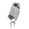 Sterntaler Girls' Bobble Hat Rhinestone Heart Hat, Silver mottled