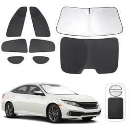 TINGLU Window Shades for Honda Civic 2016-2021 Accessories Car Side Full Windows Rear Triangular Windshield Sun Shade Sun UV Rays & Privacy Protection for Camping,Napping,and Relaxing 8PCS