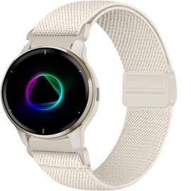 VELULYX Nylon Magnetic Strap Compatible with Garmin Venu 2 Plus, 20 mm Elastic Band for Garmin Venu Sq/Sq Music/Venu Sq 2/Sq 2 Music/Venu/Vivoactive 3/Vivoactive 5/Vivomove HR/Forerunner 55 245 645