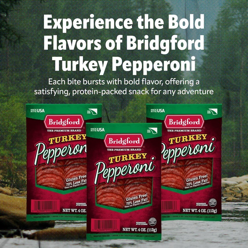 Bridgford Sliced Turkey Pepperoni 4 oz Pack of 4 -
