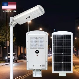 Solar Street Lights Outdoor Dusk to Dawn Waterproof Solar Security Flood Street Lamps with CE ROHSColor: White, Emitting Color: 5000-6000K, Lamp Power(W): 30W