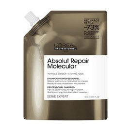 L'Oréal Professionnel Shampoo for Structural Damaged Hair, for Molecular Deep Repair, with Peptide Bonders, Expert Series, Absolut Repair Molecular Shampoo for Refill, 500 ml