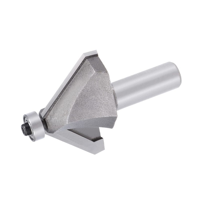 sourcing map Chamfer Router Bit 45 Degree 1/2" Shank 1-1/6"