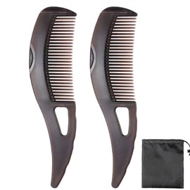 AYNKH 2PCS Dandruff Comb with Storage Bag, Stainless Steel Hollow Tooth Detox Cleaning Combs, Psoriasis Remover Scalp Sweep Massage for Women Men, Promoting Hair Health