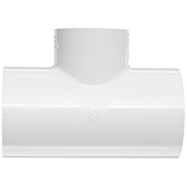Spears 401 Series PVC Pipe Fitting, Tee, Schedule 40, White, 2" Socket
