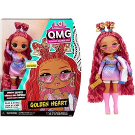 LOL Surprise OMG Fashion Doll - GOLDEN HEART - Unbox Fabulous Surprises and Accessories - Includes Fashion Doll, Outfit, Accessories, and Doll Stand - Great Gift for Kids Ages 4+