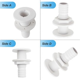 Vkinman Submersible Boat Bilge Water Pump Bilge Pump Plumbing Kit PVC Bilge Pump Hose 12v Boat Bilge Water Pump 2 Hose Clamps Thru Hull Fitting 1-1/8-inch