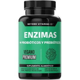 Enzimas Digestivas + Probióticos BEYOND VITAMINS | 7 Enzimas Digestivas + Lactobacillus acidophilus | Proteasa, Lactasa, Lipasa, Bromelina, Papaína | 180 Cápsulas
