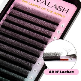 VAVALASH W-shaped Eyelash Extension 6D Premade Fans 0.07 L Curl Volume Lash Extensions Easy Fanning Lashes Matte Black Volume Premade W Lashes(W Shaped-6D-0.07-L-8-15mm）