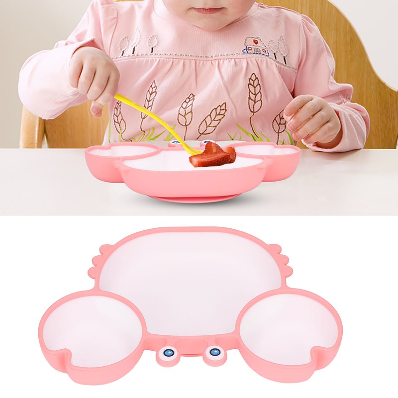 Crab Suction Plate with Suction Cup Base Silicone Divided Plate